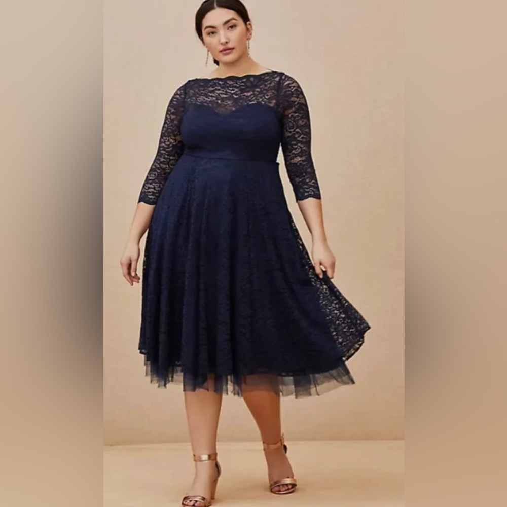 Torrid Navy Lace Midi Dress